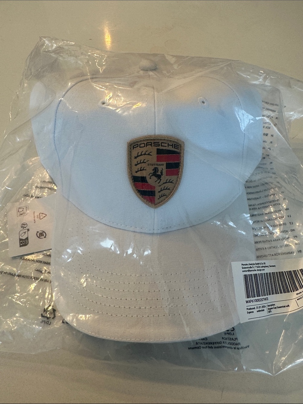 Brand new Porsche Crest Logo White Baseball Cap